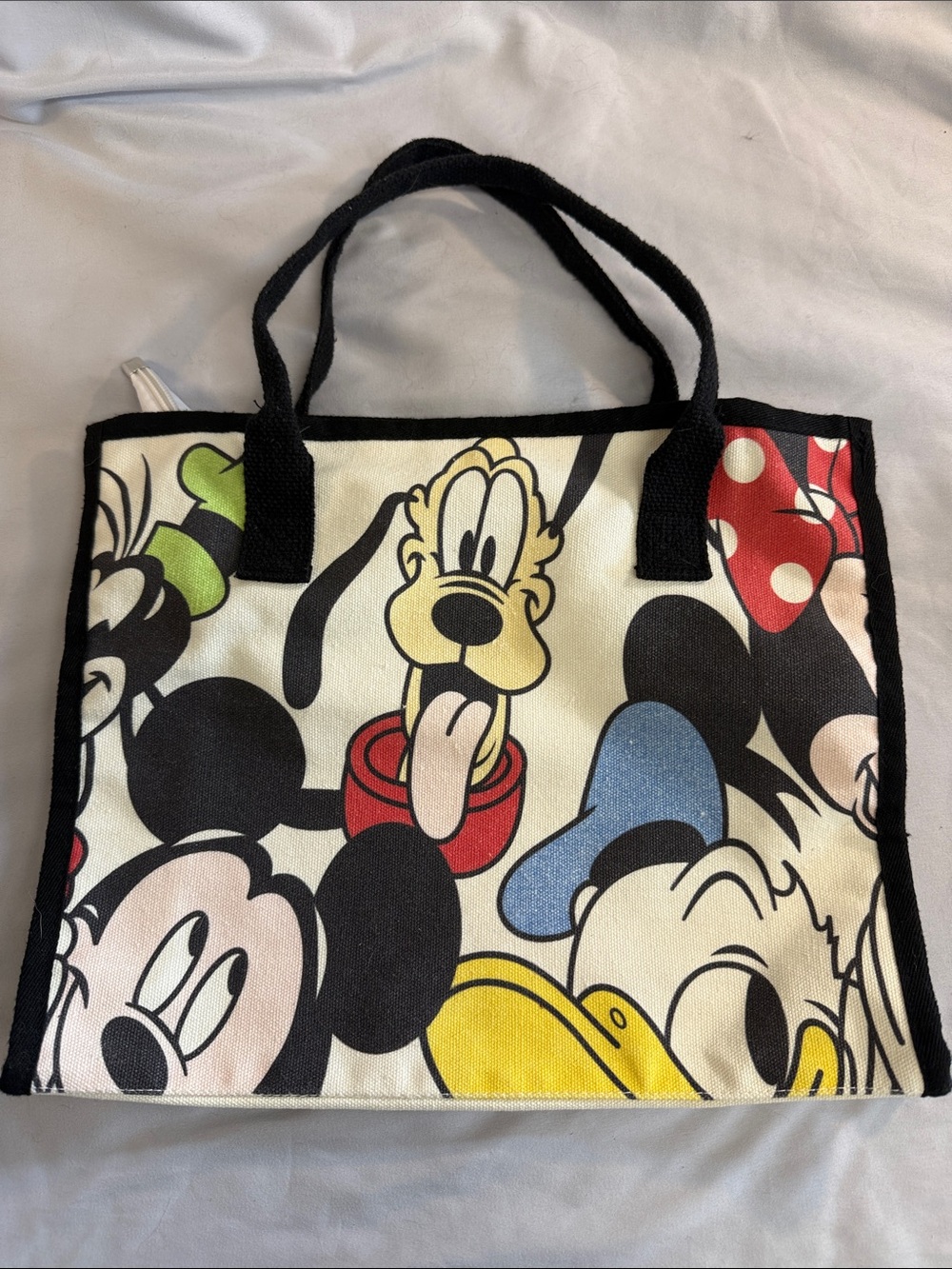 Disney NWOT Cream Canvas Tote with Black Trim
